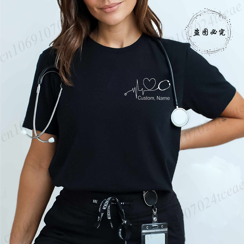 Women Fashion Names - T-shirts personnalisés pour infirmières avec stéthoscope