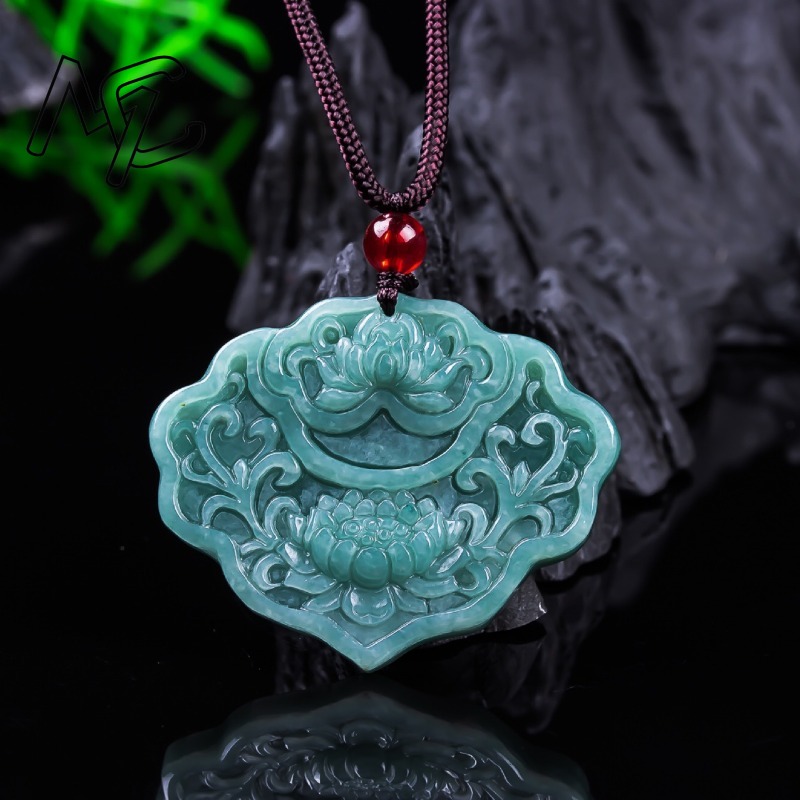 Women'S Fashion Jewellery - Véritable birman une émeraude Jade bleu