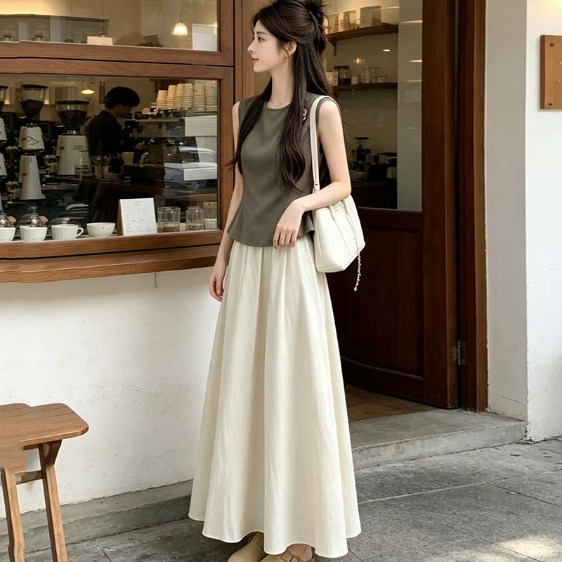 Women'S Fashion Vest Tops - Ensembles jupe et gilet taille cintrée