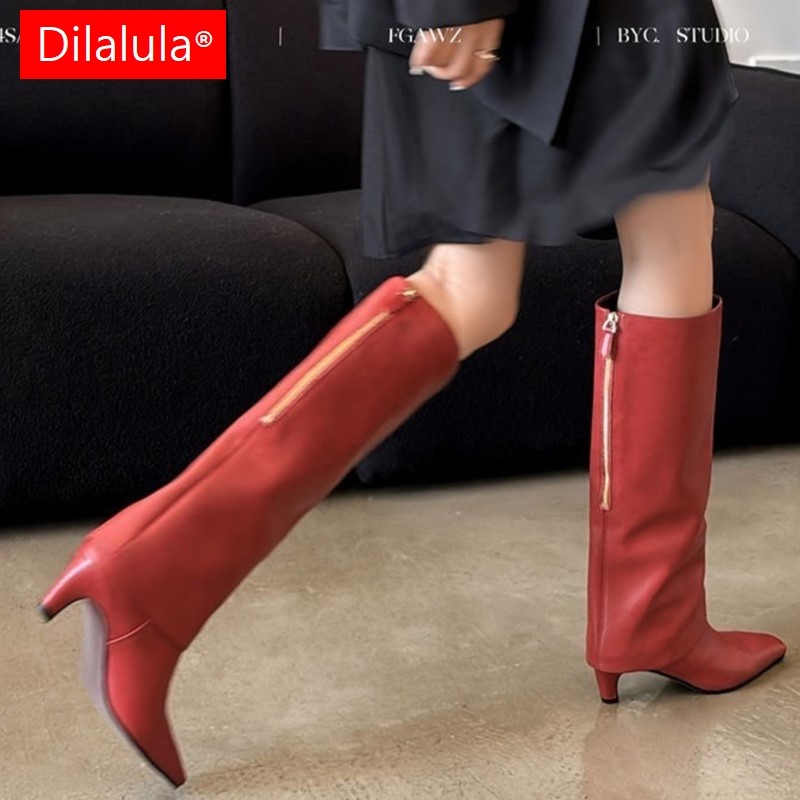 Women'S Fashion Knee High Boots - Dilalula 2026 véritable peau de mouton