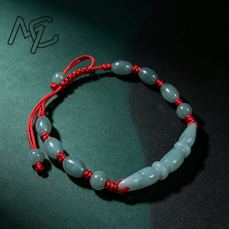 Women'S Fashion Jewellery - Perles en jade bleu naturel, émeraude