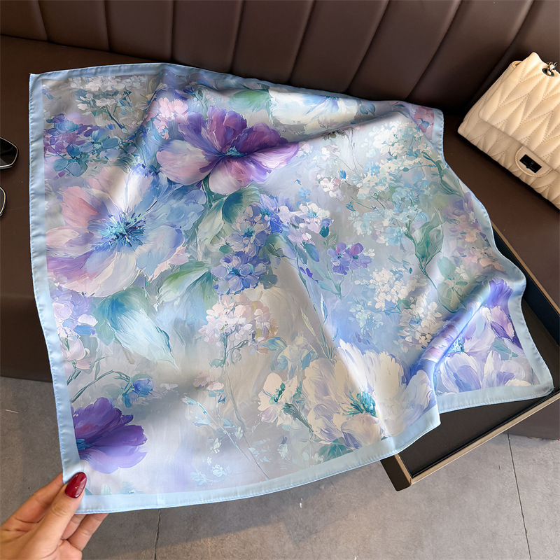Foulard carré en soie imprimé  - Women Fashion Necktie avis et prix