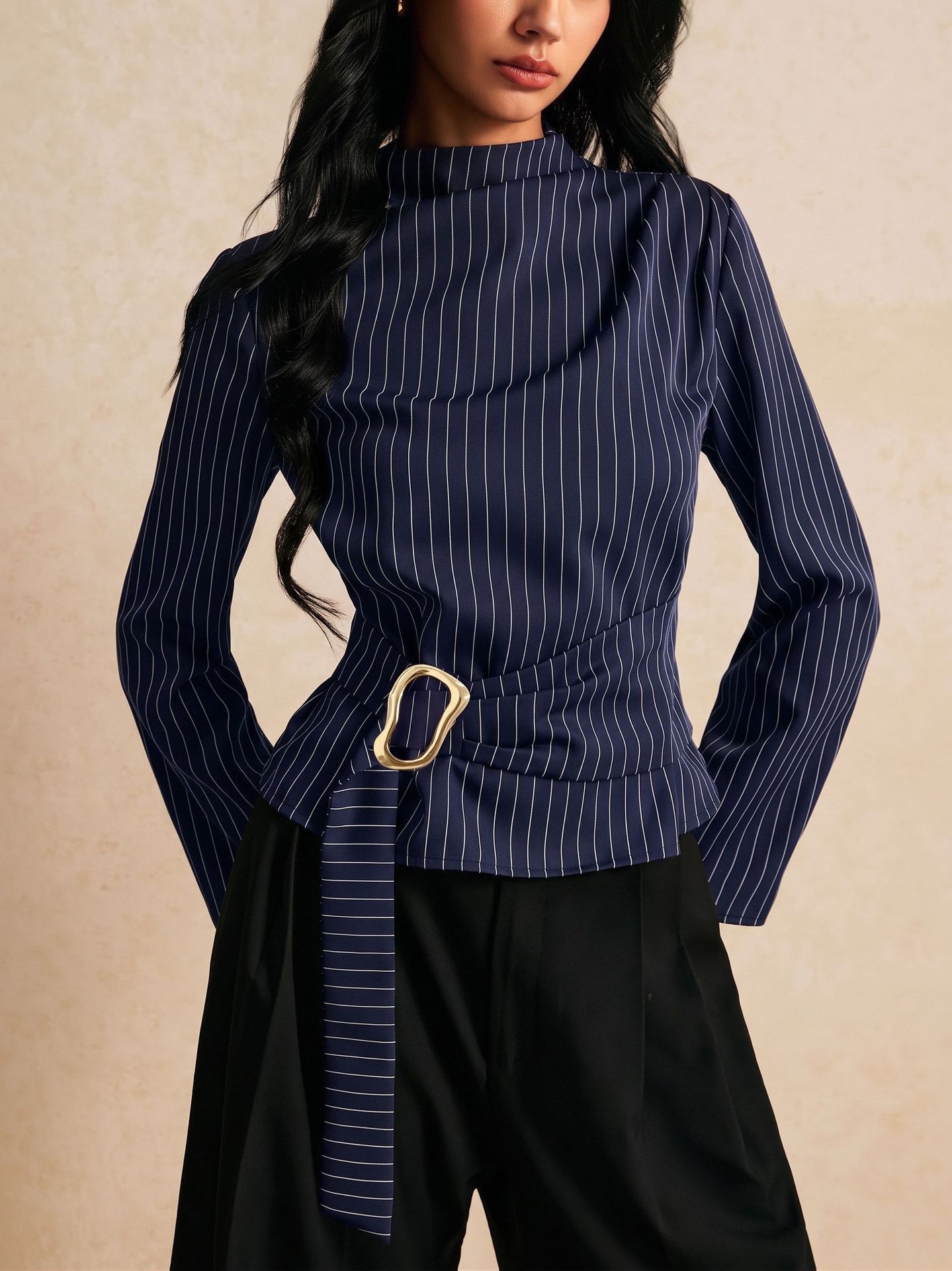 Haut à manches bouffantes, tai - Women Fashion Necktie avis et prix