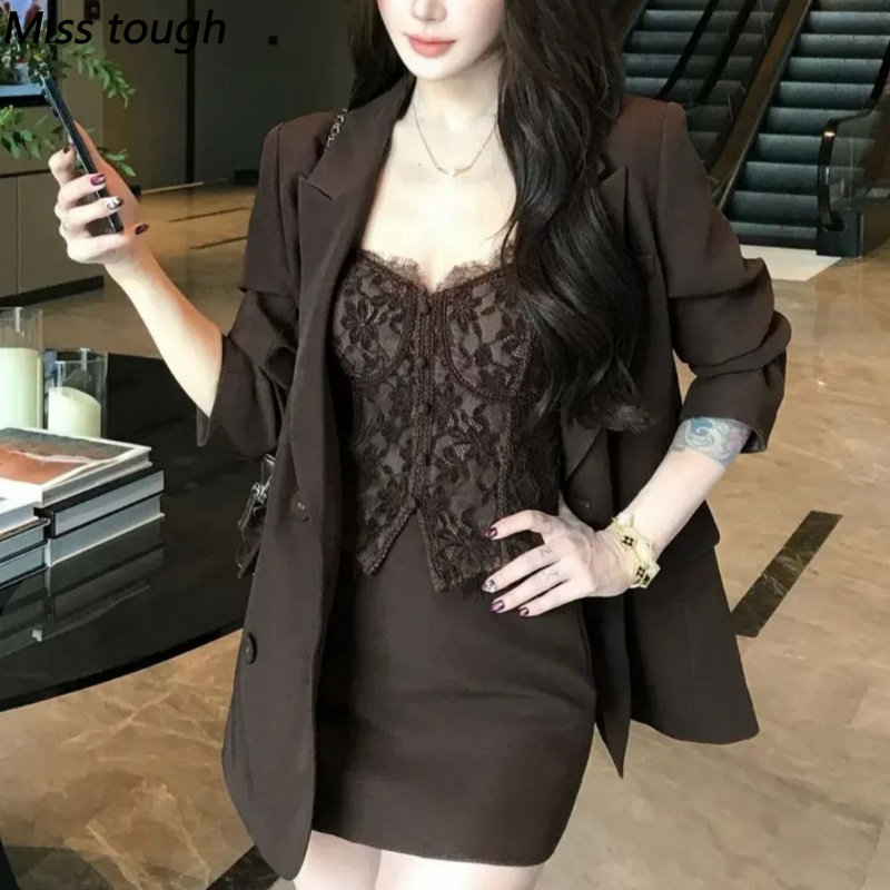 Ensemble élégant vintage 3 piè - Lace Trim Cami avis et prix