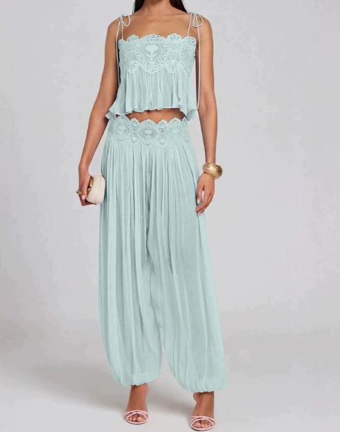 Ensemble pantalon long pour fe - Lace Trim Cami avis et prix