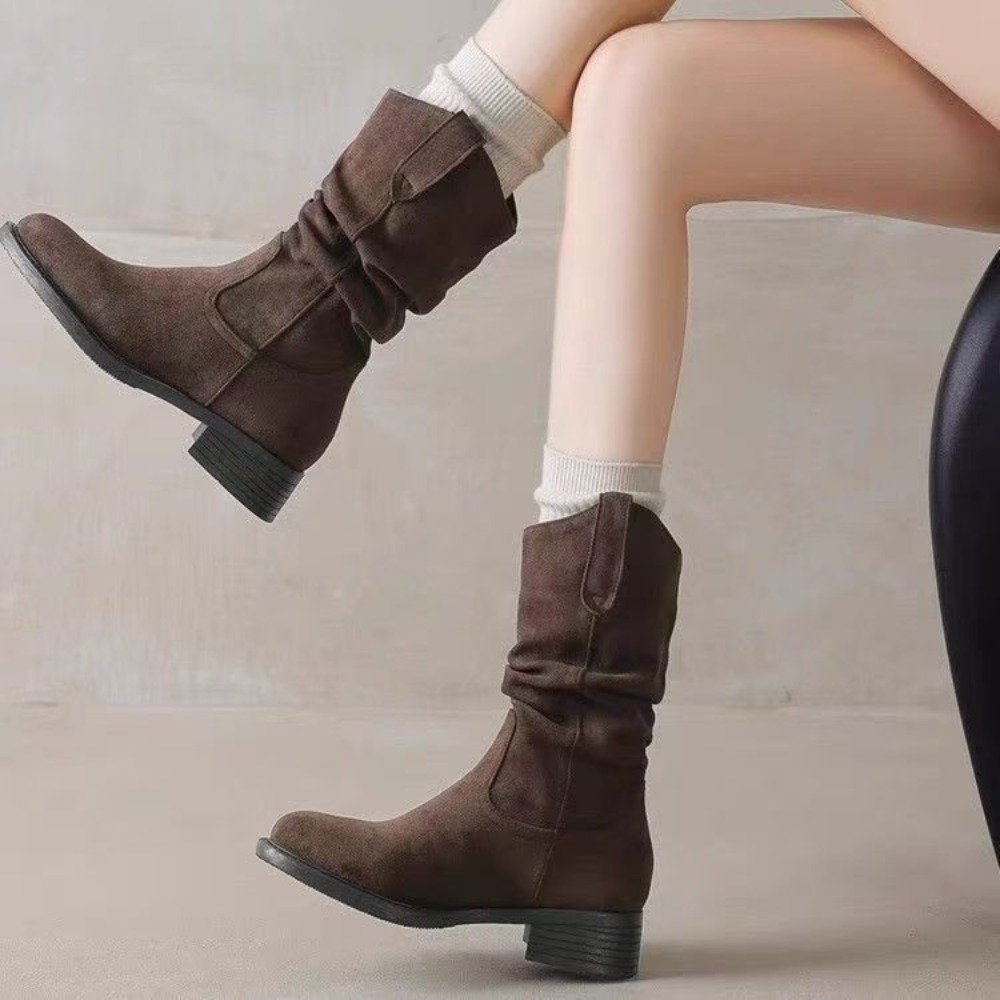 Bottes mi-mollet à talon bloc  - Women'S Fashion Korea avis et prix